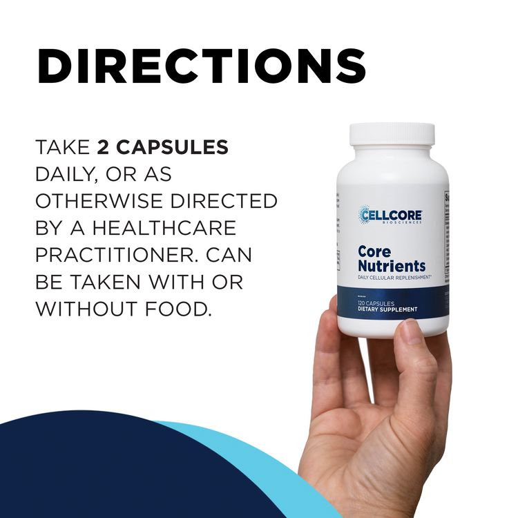 Core Nutrients | Daily Cellular Replenishment - 60 & 120 Capsules Oral Supplements CellCore 