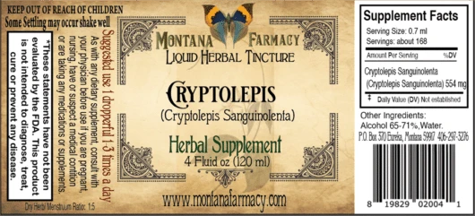 Cryptolepis Liquid Herbal Tincture - 4 fl oz Tinctures Montana Farmacy 