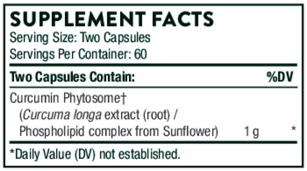 Curcumin Phytosome (formerly Meriva) - 120 Capsules Oral Supplement Thorne 