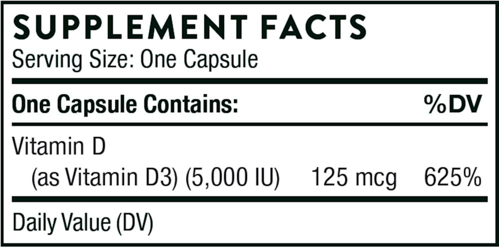 D-5000 | 60 Capsules Oral Supplements Thorne 