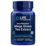 Decaffeinated Mega Green Tea Extract | EGCG Polyphenol Extract | 750mg - 100 Capsules Oral Supplements Life Extension 