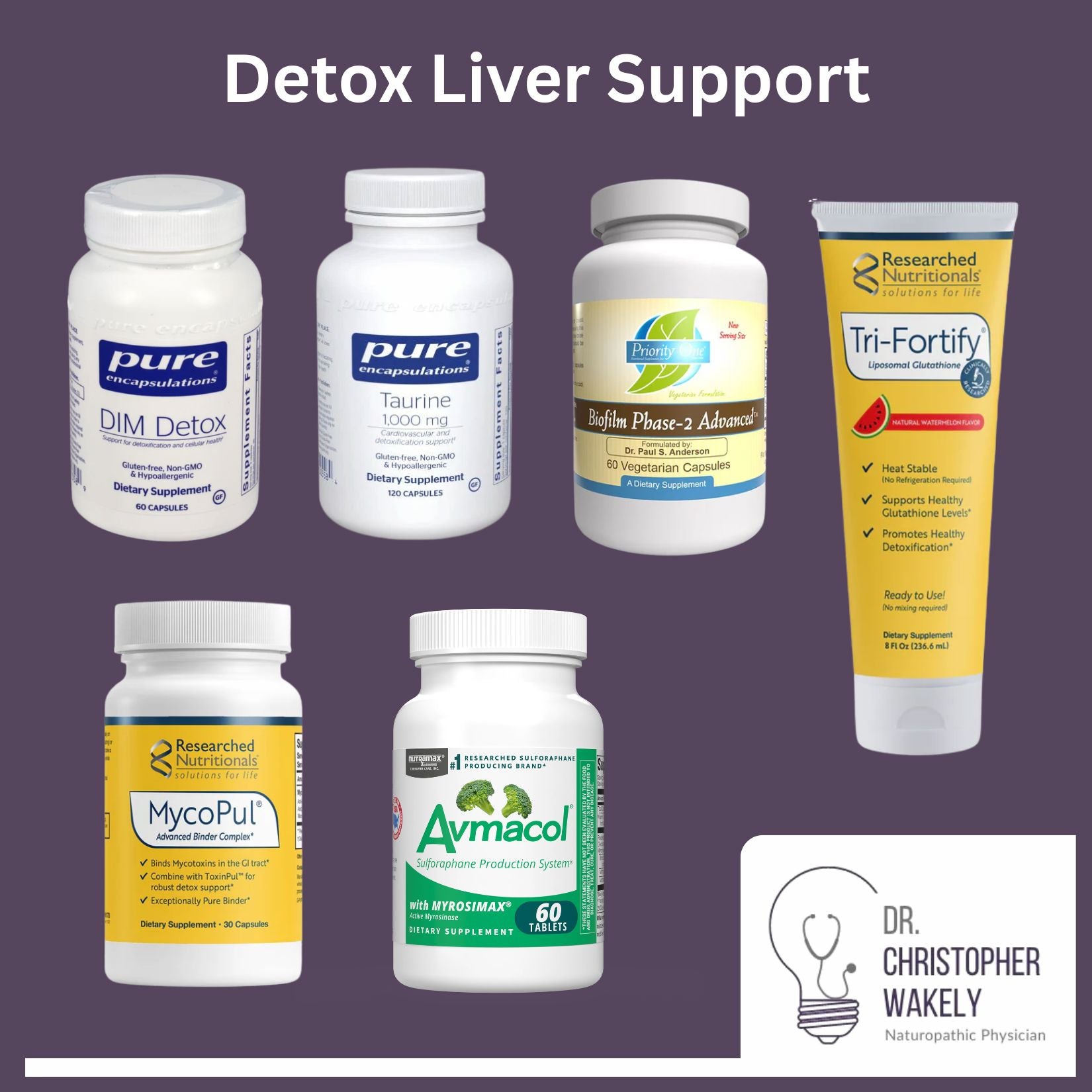 Detox Liver Support Bundle - 6 Items Oral Supplements Dr. Christopher Wakely, ND 