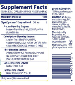 Digest Spectrum | For Multiple Food Intolerances - 30, 90 & 120 Capsules Oral Supplements Enzymedica 