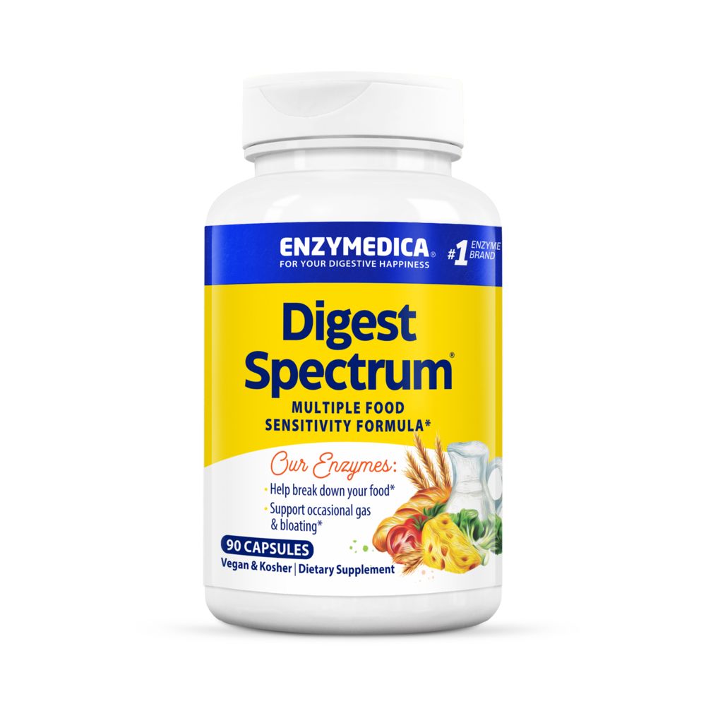 Digest Spectrum | For Multiple Food Intolerances - 30, 90 & 120 Capsules Oral Supplements Enzymedica 90 Capsules 