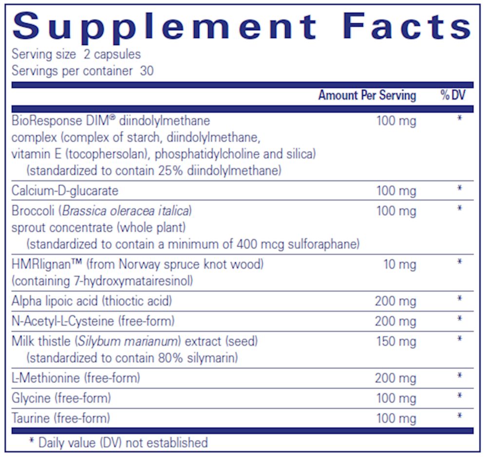 DIM Detox | Detoxification and Cellular Support - 60 Capsules Oral Supplements Pure Encapsulations 