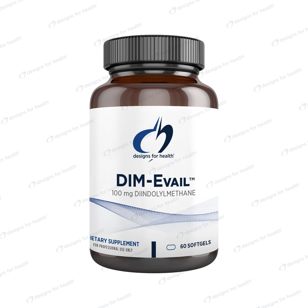 DIM-Evail | Diindolylmethane Supplement | 100mg - 60 & 120 Capsules Oral Supplements Designs For Health 60 Capsules 