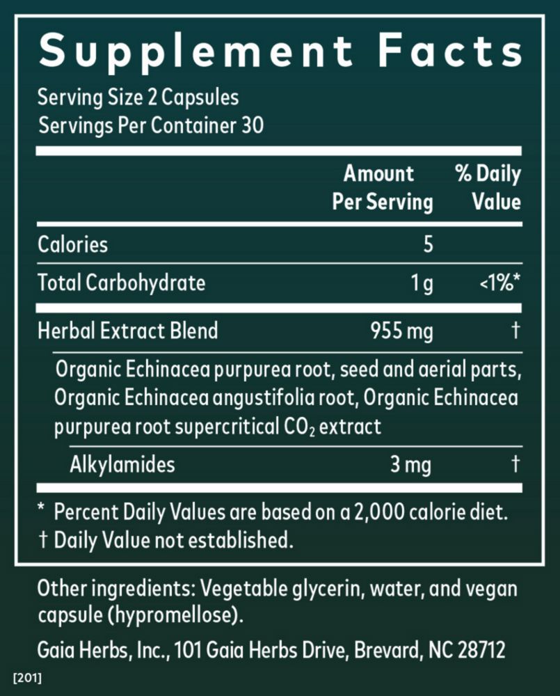 Echinacea Supreme | Immune Support - 60 Capsules Oral Supplements Gaia Herbs 