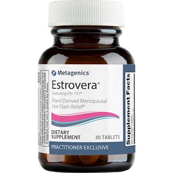 Estrovera Menopausal Support | Pant-Derived Menopausal Hot Flash Relief - 30 & 90 Tablets Oral Supplements Metagentics 30 Tablets 