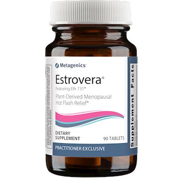 Estrovera Menopausal Support | Pant-Derived Menopausal Hot Flash Relief - 30 & 90 Tablets Oral Supplements Metagentics 90 Tablets 