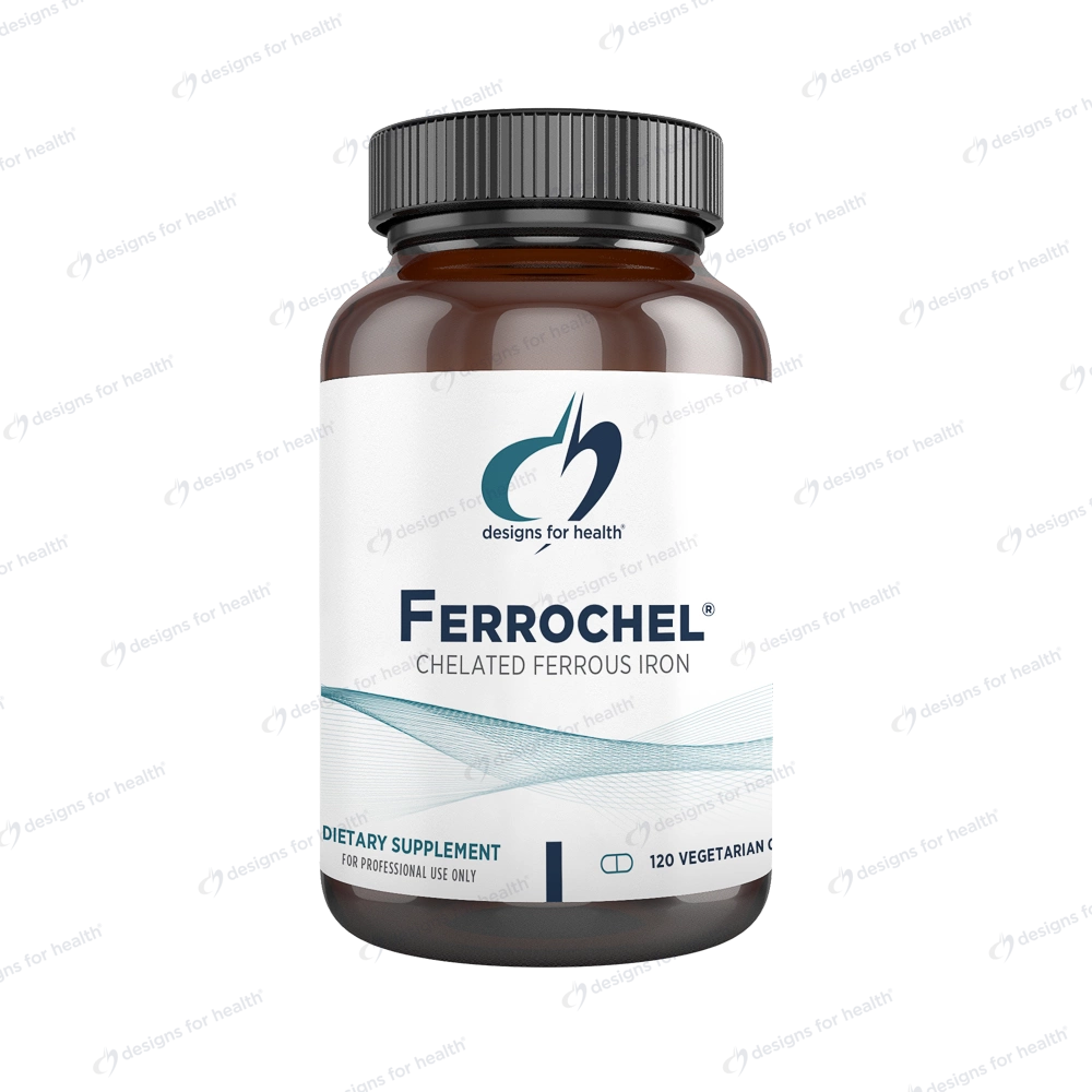 Ferrochel® | Chelated Ferrous Iron | 27mg - 120 Capsules Oral Supplement Designs For Health 