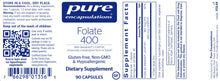 Load image into Gallery viewer, Folate | L-5-MTHF | 400 mcg - 90 Capsules Oral Supplements Pure Encapsulations 