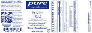 Folate | L-5-MTHF | 400 mcg - 90 Capsules Oral Supplements Pure Encapsulations 