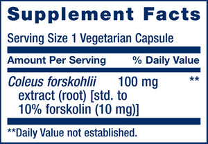 Forskolin - Coleus Forskohlii Extract Root | Supports Cellular Function | 10mg - 60 Capsules Oral Supplements Life Extension 