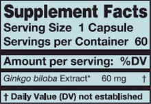 Load image into Gallery viewer, Ginkgo Biloba Extract - 60 Capsules Oral Supplements Karuna 