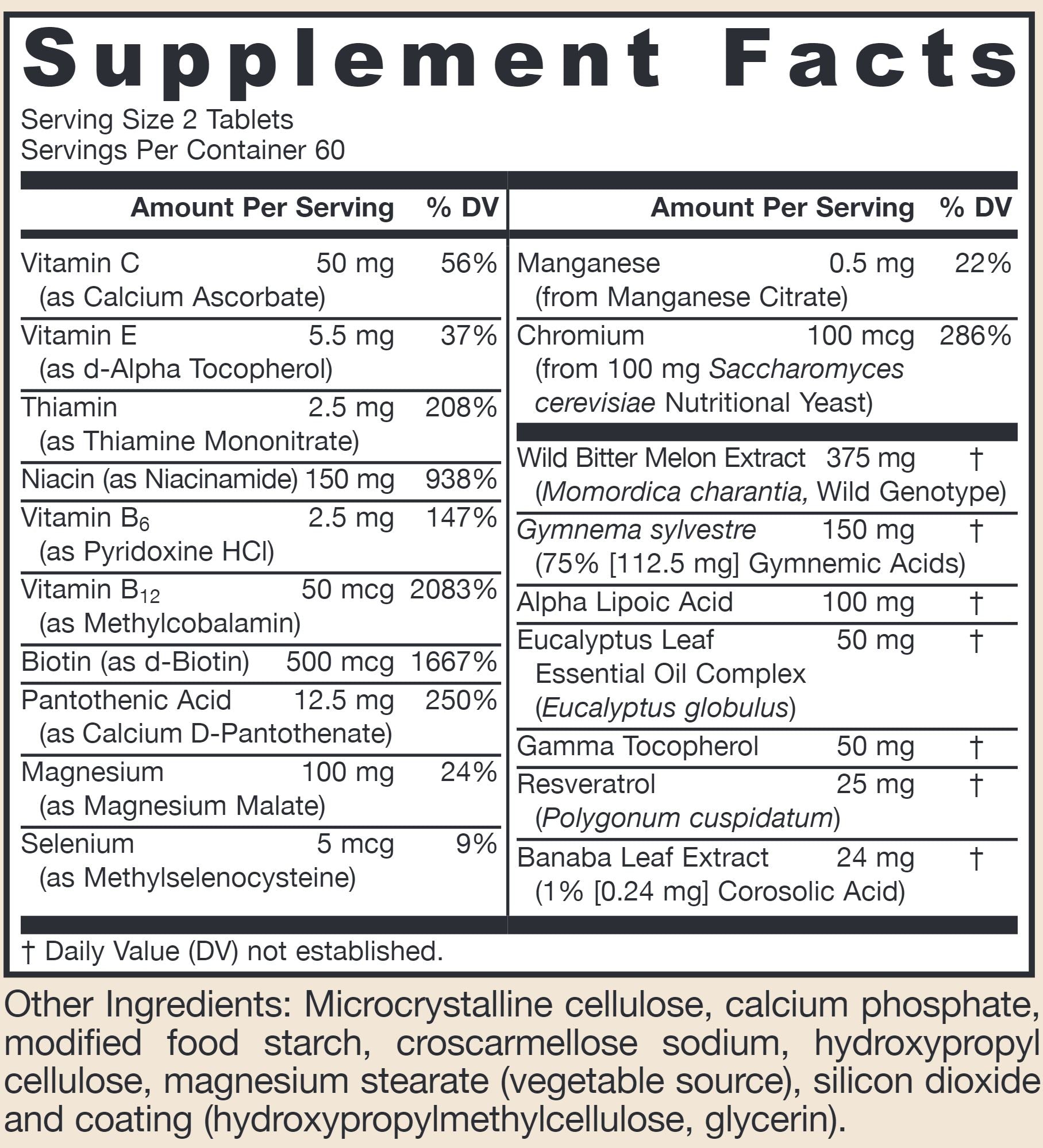 Glucose Optimizer | Glycemic Balance - 120 Tablets Oral Supplements Jarrow Formulas 