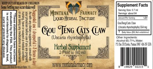 Gou Teng Cats Claw Liquid Herbal Tincture - 2 fl oz Tinctures Montana Farmacy 