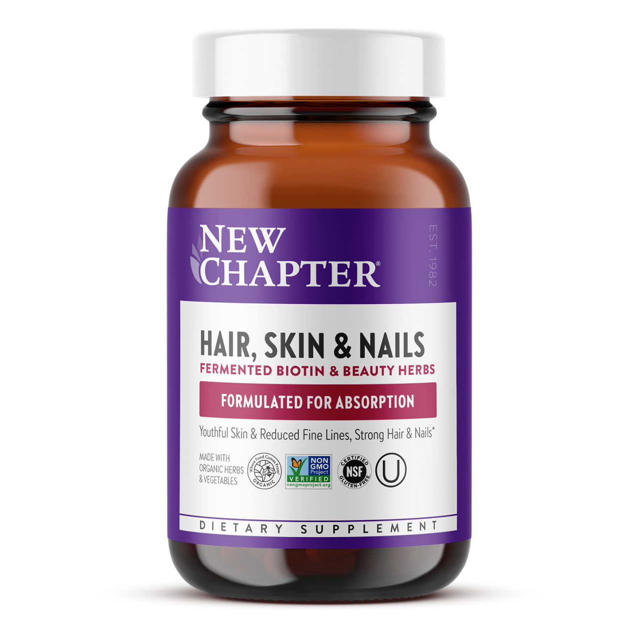 Hair, Skin & Nails | Formulated for Absorption - 30 & 60 Capsules Oral Supplements New Chapter 