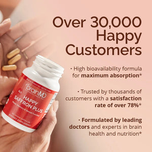 Happy Saffron Plus | Mood, Memory & Sexual Function - 90 Capsules Oral Supplements BrainMD 