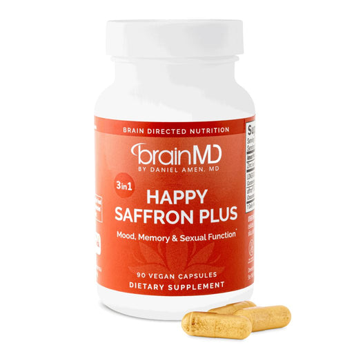 Happy Saffron Plus | Mood, Memory & Sexual Function - 90 Capsules Oral Supplements BrainMD 