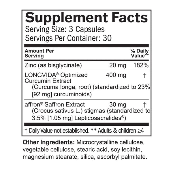 Happy Saffron Plus | Mood, Memory & Sexual Function - 90 Capsules Oral Supplements BrainMD 