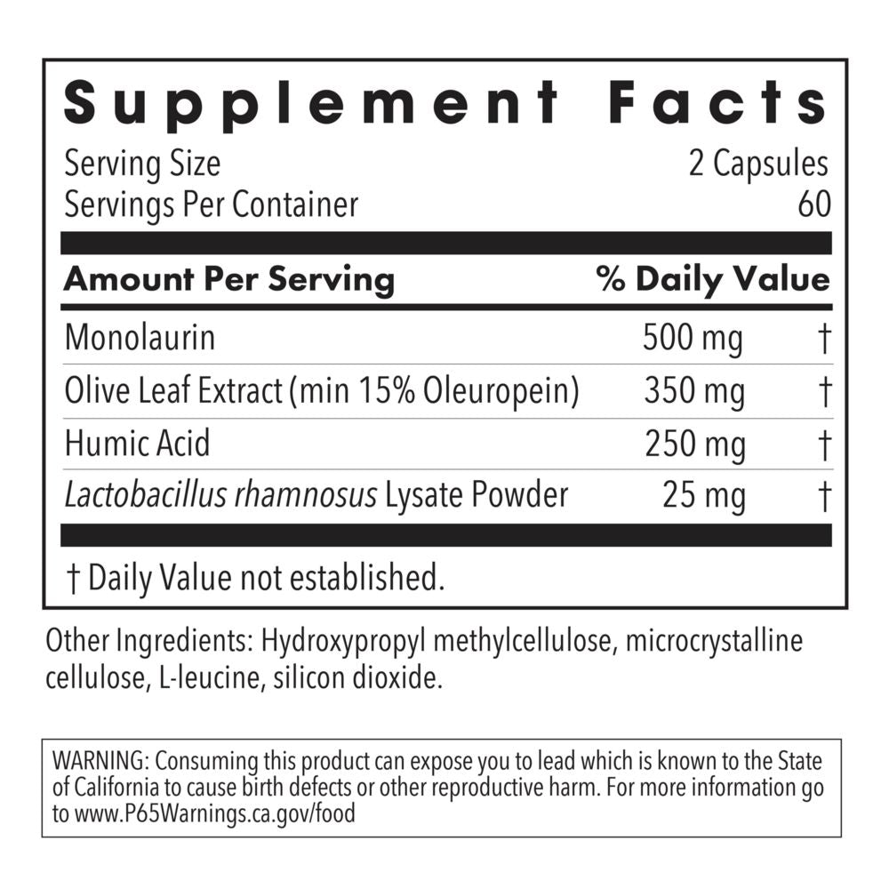 Humic-Monolaurin Complex | Detoxification and Immune Support - 120 Capsules Oral Supplements Allergy Research Group 