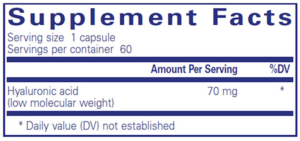 Hyaluronic Acid | Supports Skin Hydration, Joint Lubrication and Comfort - 60 & 180 Capsules Oral Supplements Pure Encapsulations 