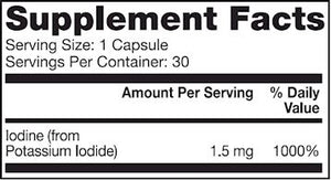 Iodine | Potassium Iodide | 1,500 mcg - 30 Capsules Oral Supplements Dr. Mercola 