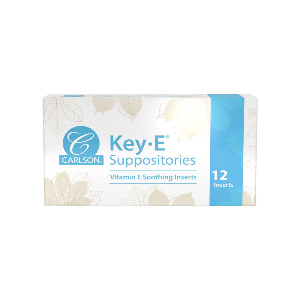 Key E Vaginal Suppositories | Soothing Vitamin E - 12 Inserts Suppository Carlson Labs 