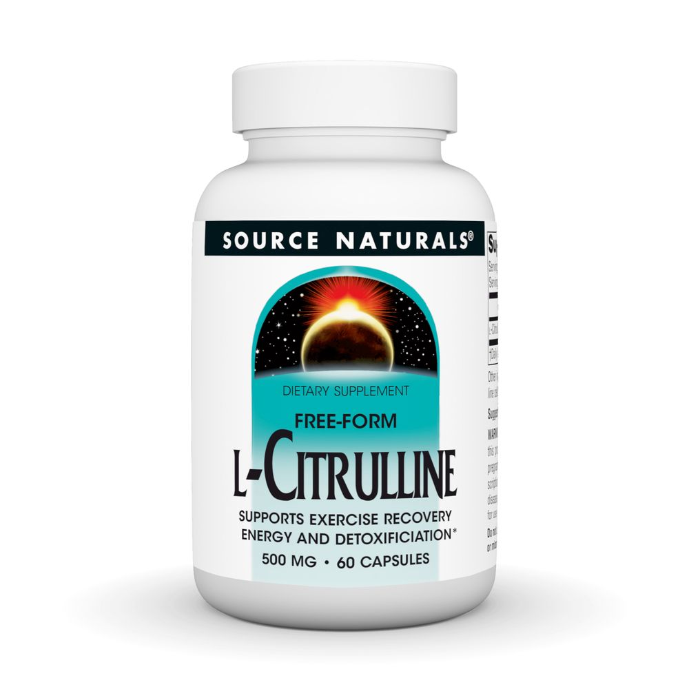 L-Citrulline | Supports Exercise Recovery, Energy & Detoxification | 500mg - 60 Capsules Oral Supplements Source Naturals 