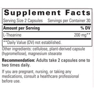 L-Theanine | Promotes Relaxation | 100mg - 60 Capsules Oral Supplements Integrative Therapeutics 