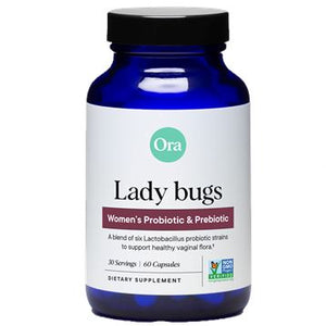 Lady Bugs Women’s Probiotic & Prebiotic | Support Healthy Vaginal Flora - 60 Capsules Oral Supplements Ora Organic 