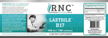 Load image into Gallery viewer, Laetrile™ B17 | 100mg - 100 Capsules Oral Supplements RNC (Richardson Nutritional Center) 