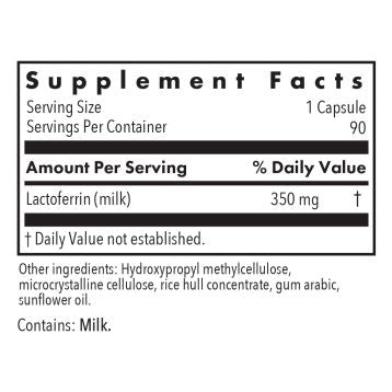 Laktoferrin (Lactoferrin) | Immune Peptide from Colostrum - 90 Capsules Oral Supplements Allergy Research Group 