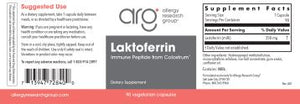 Laktoferrin (Lactoferrin) | Immune Peptide from Colostrum - 90 Capsules Oral Supplements Allergy Research Group 