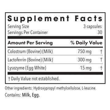 Laktoferrin (Lactoferrin) with Colostrum | Enhanced Colostrum - 90 Capsules Oral Supplements Allergy Research Group 