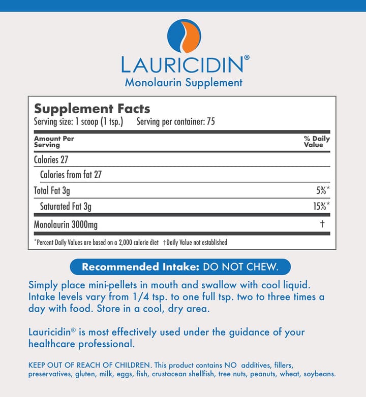 Lauricidin® Monolaurin | Pellets - 8oz Jar Oral Supplements Med-Chem Labs 