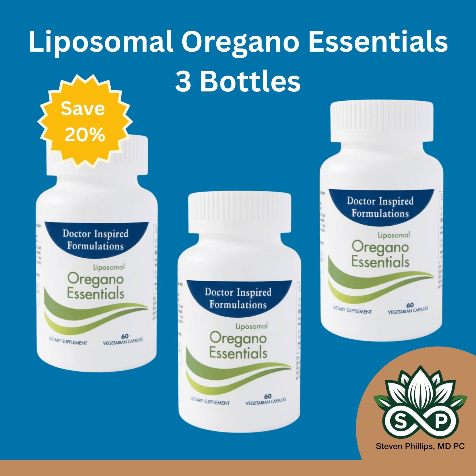 Liposomal Oregano Essentials | 60 Capsules - 3 Bottles Oral Supplements Steven Phillips, MD PC 