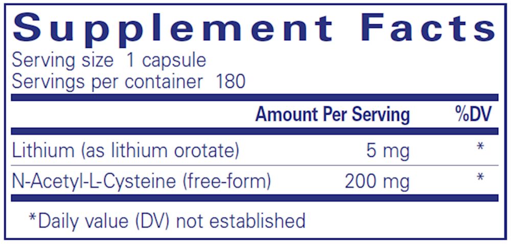 Lithium Orotate | Supports Emotional Wellness, Mood & Behavior | 5 mg - 180 Capsules Oral Supplements Pure Encapsulations 