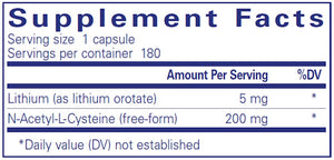 Lithium Orotate | Supports Emotional Wellness, Mood & Behavior | 5 mg - 180 Capsules Oral Supplements Pure Encapsulations 