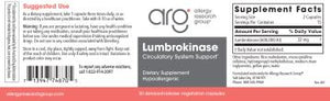 Lumbrokinase | Circulatory System Support - 30 & 60 Delayed-Release Capsules Oral Supplements Allergy Research Group 