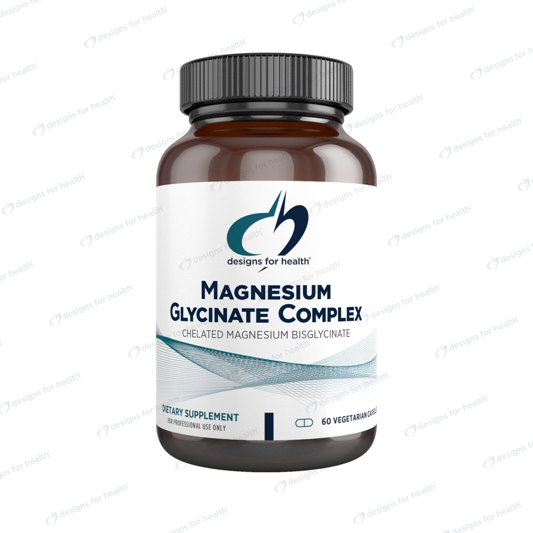 Magnesium Glycinate Complex | Chelated Magnesium Bisglycinate - 60, 120 & 240 Capsules Oral Supplements Designs For Health 60 Capsules 