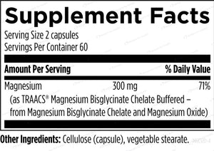 Magnesium Glycinate Complex | Chelated Magnesium Bisglycinate - 60, 120 & 240 Capsules Oral Supplements Designs For Health 