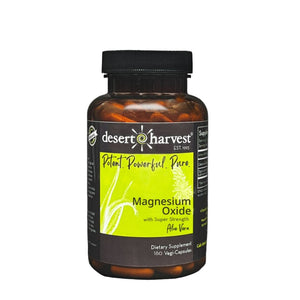 Magnesium Oxide | with Super-Strength Aloe Vera - 160 Capsules Oral Supplement Desert Harvest 