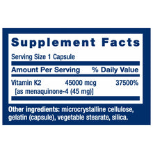 Load image into Gallery viewer, Mega Vitamin K2 | High Potency for Strong Bones | 45,000mcg MK4 - 30 Capsules Oral Supplements Life Extension 