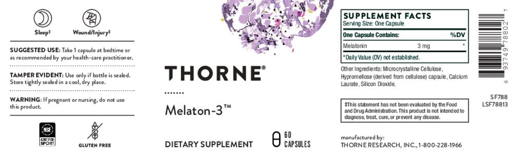 Melaton-3 | 60 Capsules Oral Supplement Thorne 