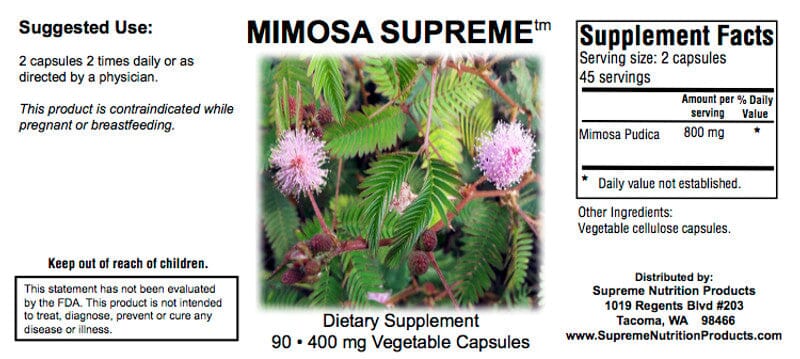Mimosa Supreme™ | Mimosa Pudica - 90 Capsules Oral Supplements Supreme Nutrition Products 