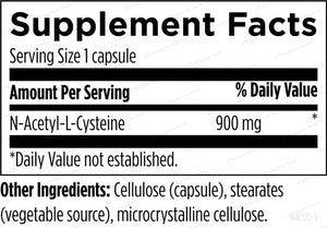 N-Acetyl-L-Cysteine (NAC) | Antioxidant Glutathione Precursor | 900mg - 120 Capsules Oral Supplements Designs For Health 