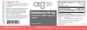 Nattokinase NSK-SD® | Circulatory System Support | 1000 FU | 50mg - 90 & 300 Capsules Oral Supplements Allergy Research Group 