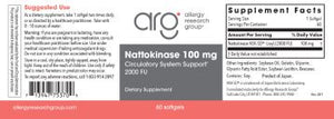 Nattokinase NSK-SD® | Circulatory System Support | 2000 FU | 100mg - 60 & 180 Softgels Oral Supplements Allergy Research Group 