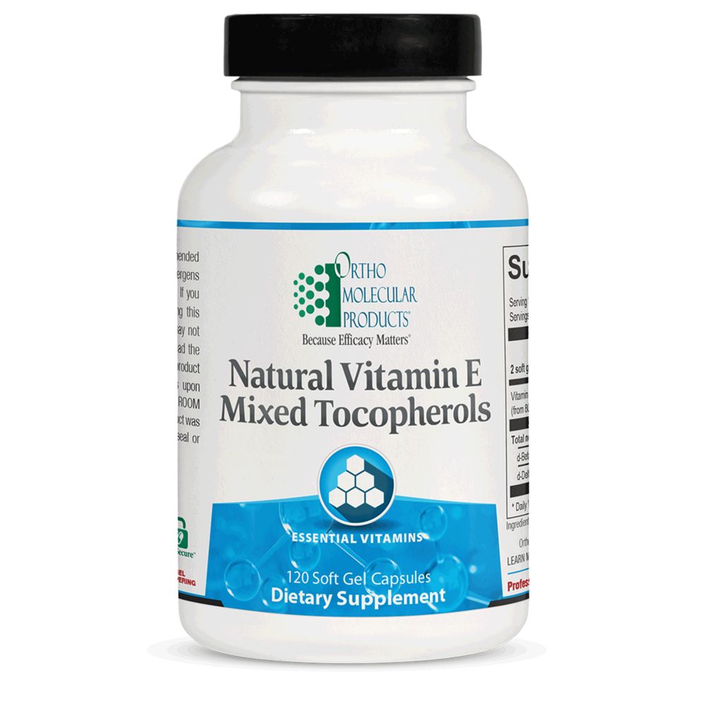 Natural Vitamin E Mixed Tocopherols | Essential Vitamin - 60 & 120 Softgels Oral Supplements Ortho Molecular Products 120 Softgels 